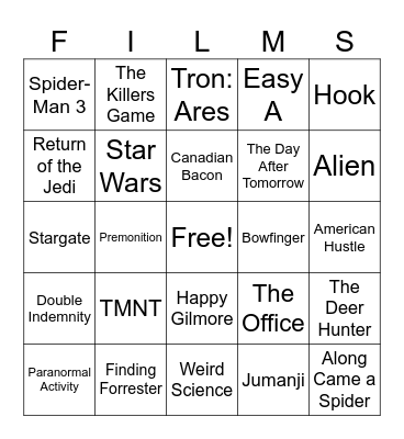 Movies_07182026 Bingo Card