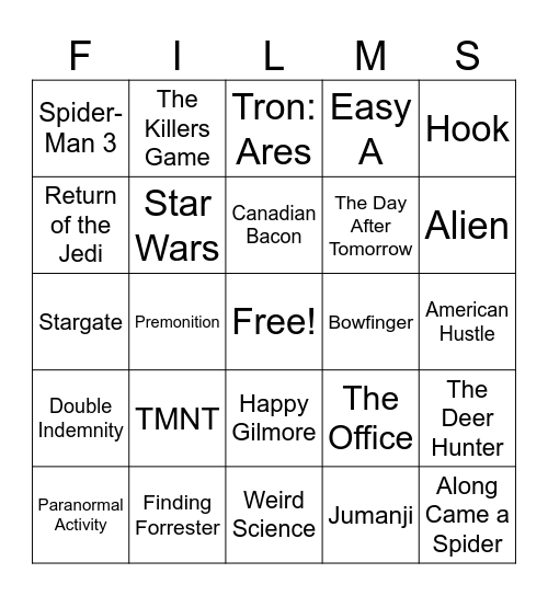Movies_07182026 Bingo Card