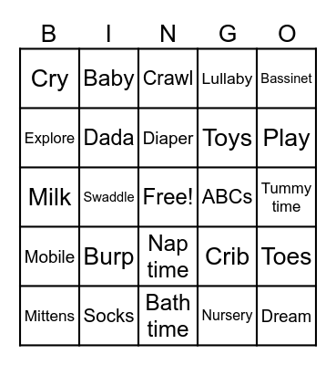 🍼 Baby Bingo 🍼 Bingo Card
