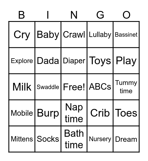 🍼 Baby Bingo 🍼 Bingo Card
