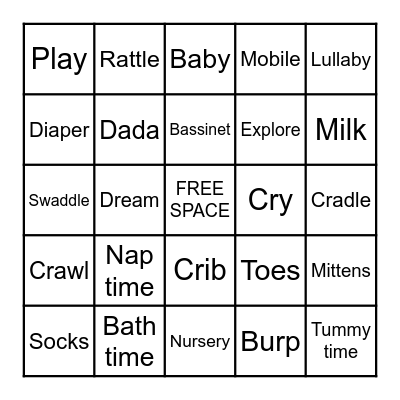 🍼 Baby Bingo 🍼 Bingo Card