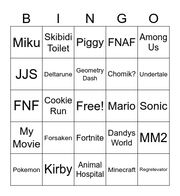 MY MOVIE!!!! Bingo Card