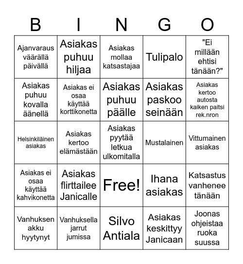 Autokave Bingo Card