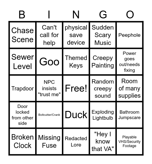 Middie 3yr Bingo Card