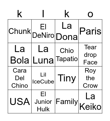 Loteria Bingo Card