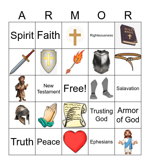 Armor of God Bingo Card