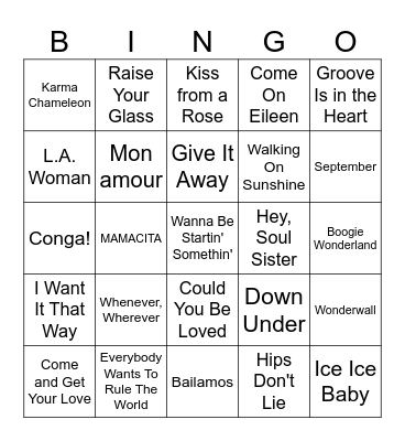 De Ram Muziekbingo: Mamma Appelsap Bingo Card
