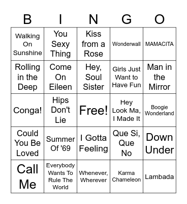 De Ram Muziekbingo: Mamma Appelsap Bingo Card