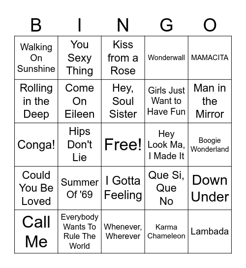 De Ram Muziekbingo: Mamma Appelsap Bingo Card