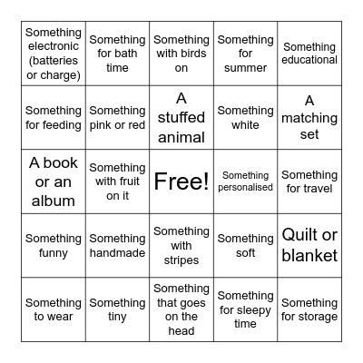 BABY BINGO Card