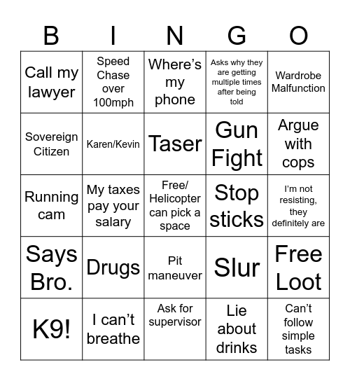 Ratchet Bingo Card