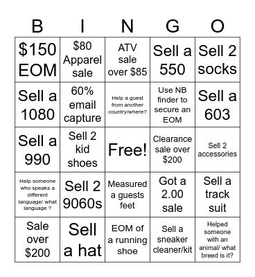 Lets Win The Weekend Bingo Card