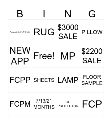 WATERFORD SALES BINGO Card