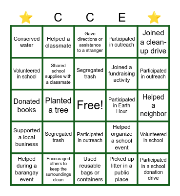 COMMUNITY BINGO Card