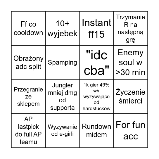 Soloq 💕 Bingo Card
