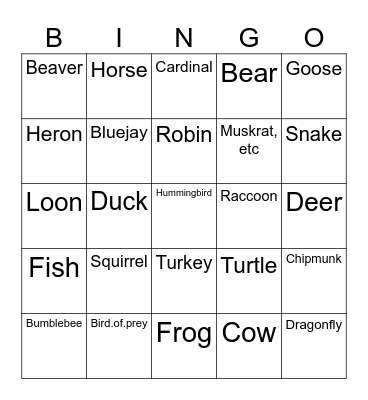 CANADA BINGO Card