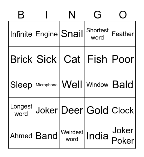 Infinite Craft Bingo Card
