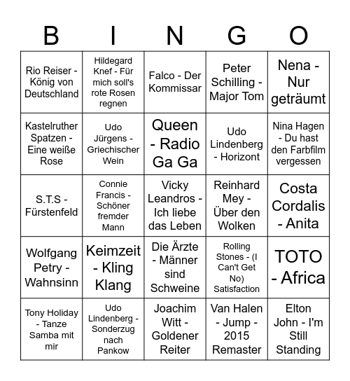 Karsten's 60. Geburtstag (Runde 1) Bingo Card