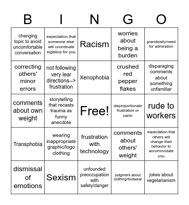 Reunion weekend bingo Card
