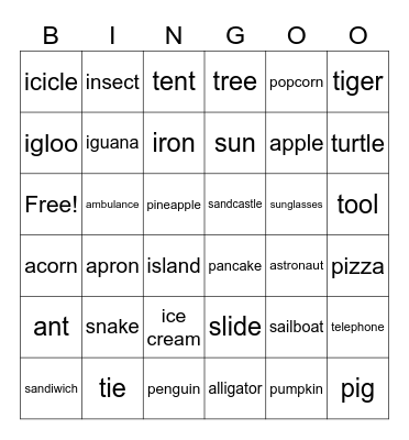 SATPI-2 Bingo Card