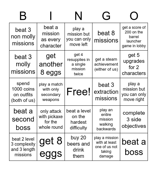 deep rock bingo Card
