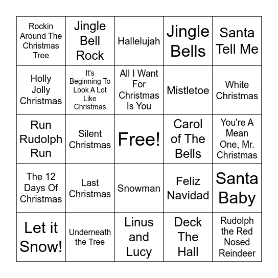 Christmas In July! Bingo Card