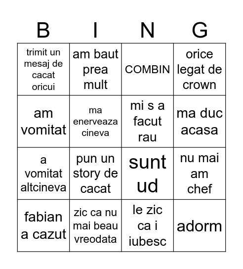 david beat Bingo Card