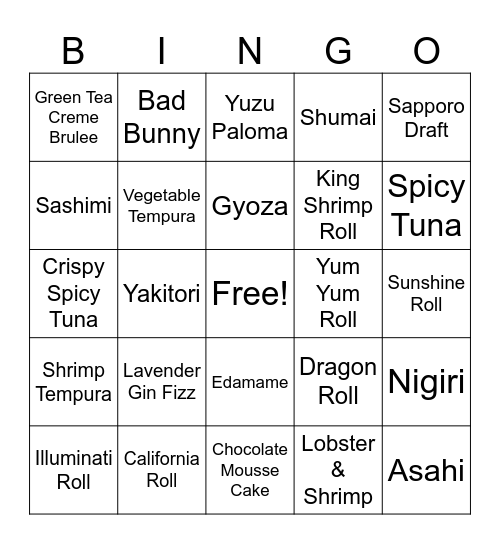 Teppan Bingo Card