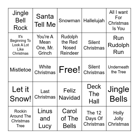 Christmas In July! Bingo Card