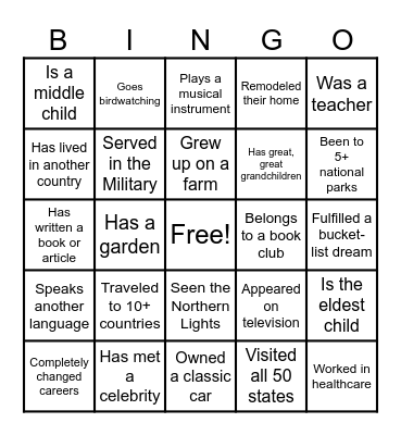 ICE BREAKER BINGO Card
