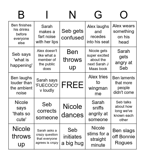 BDay Bingo Card