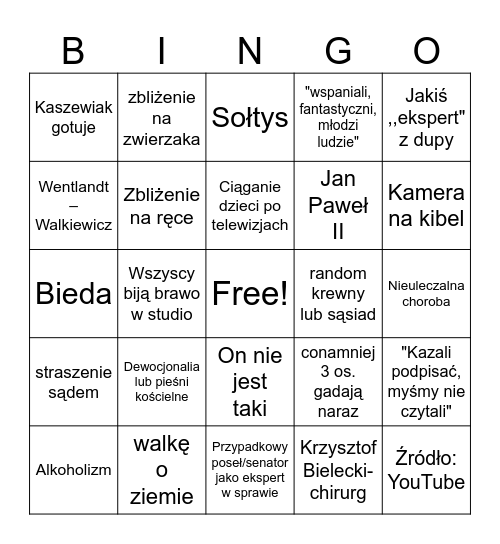 Sprawa dla reportera najlepsze █▬█ █ ▀█▀ Bingo Card