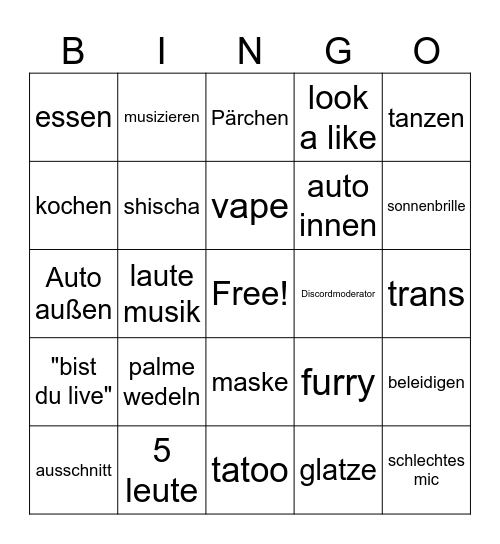 ome Bingo Card