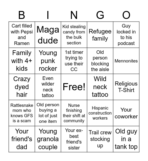 WinCo Bingo Card Bingo Card
