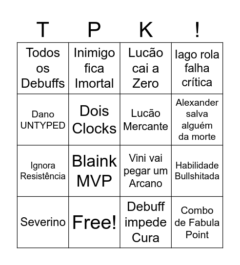 FABULOSOS DO ULTIMATO Bingo Card