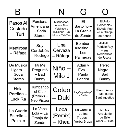 Campa 2026 invierno Bingo Card