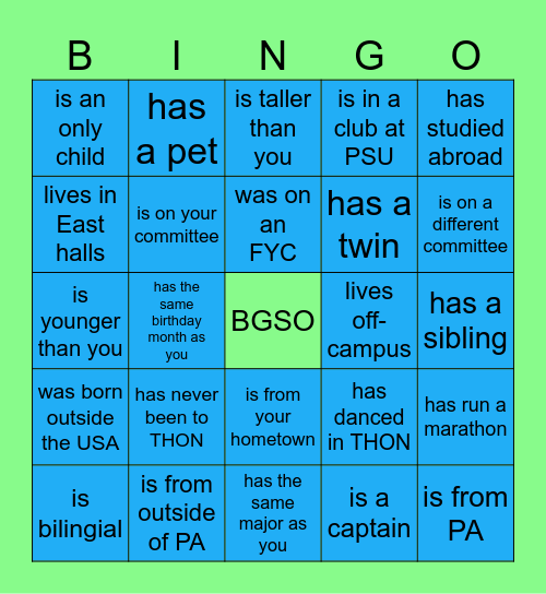 Find someone who... Bingo Card