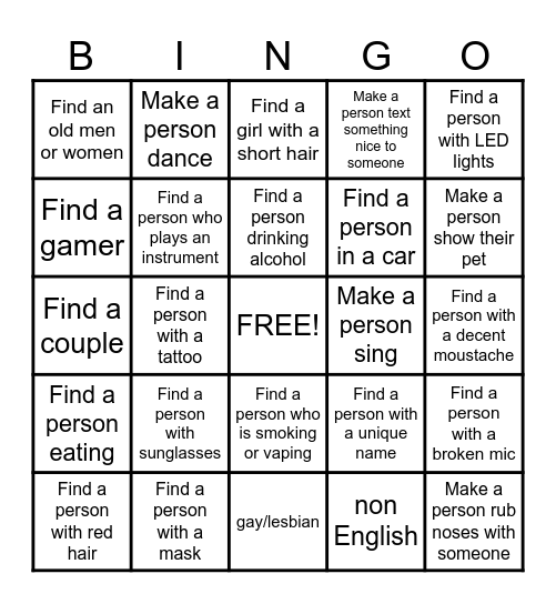 Omegle Bingo Card