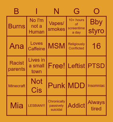 Keahi's Bingo Card