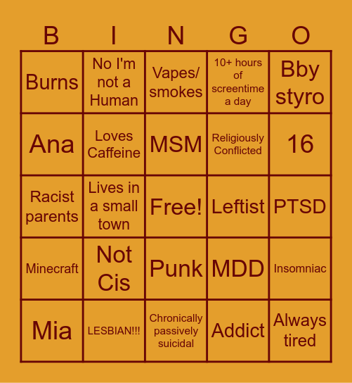 Keahi's Bingo Card
