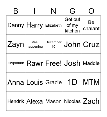 The Abyss Bingo Card