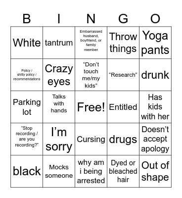KAREN BINGO Card