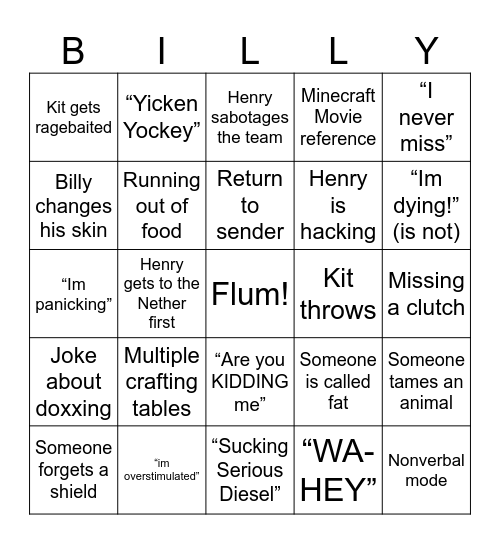 BLOX 2.0 Bingo Card
