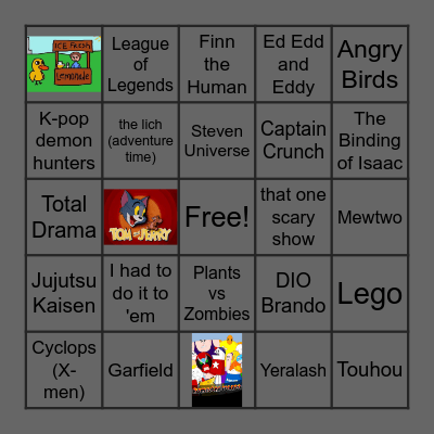 Flooe796 characters Bingo Card
