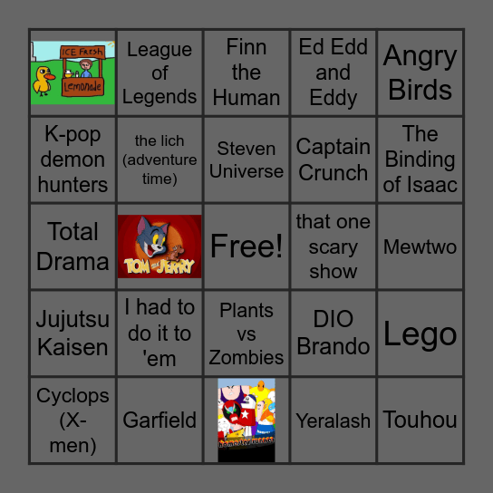 Flooe796 characters Bingo Card