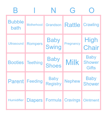 Baby Bingo Card