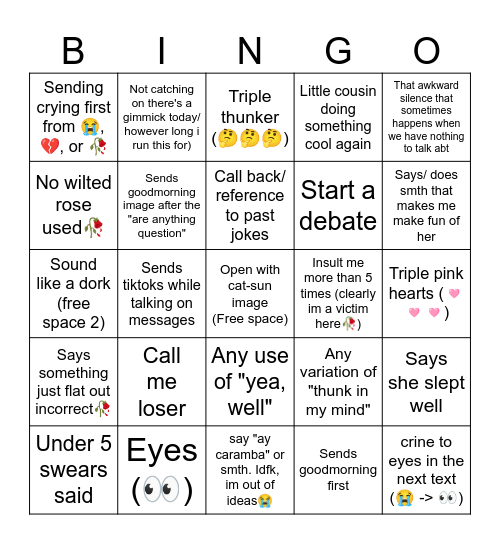 Jody bingo tropes Bingo Card