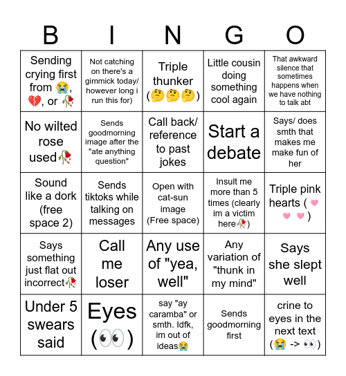 Jody bingo tropes Bingo Card