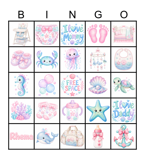 Ocean Baby Bingo Card