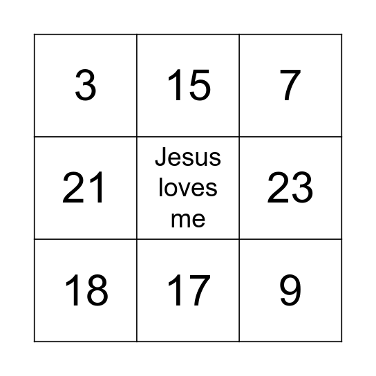 Number Bingo 1-30 Bingo Card